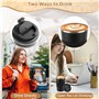 LDERFIV Mug Isotherme,13oz/380ml Thermos Café, Acier Inoxydable sous vide Anti-fuite Gobelet de Voyage avec Couvercle, Réutilisa