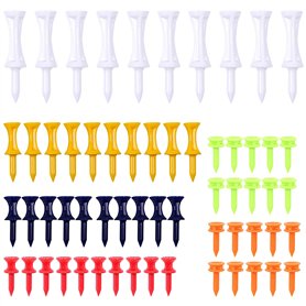 WOLMIK Lot de 60 tees de golf en plastique de différentes tailles - Durables - Pour l'hiver - Plusieurs couleurs (28 mm