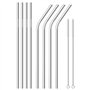 WOLMIK Lot de 8 pailles réutilisables en acier inoxydable de 300 mm pour cocktails