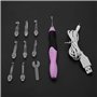 HEEPDD Ensemble d’Aiguilles à Tricoter, Kit de Crochets à Tricoter à Tisser Rechargeables par USB de 2,5 à 6,5 mm USB avec étui 