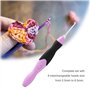 HEEPDD Ensemble d’Aiguilles à Tricoter, Kit de Crochets à Tricoter à Tisser Rechargeables par USB de 2,5 à 6,5 mm USB avec étui 