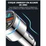 Mohard Transmetteur FM Bluetooth 5.3, Tout Métal Bluetooth Voiture, Chargeur Rapide de Voiture PD30W Type C+QC3.0, Adaptateur Bl