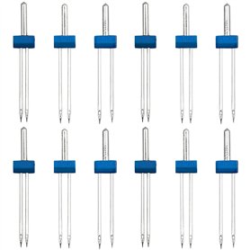 CENPEK Lot de 15 aiguilles universelles à double aiguille pour machine à coudre domestique - 3 tailles mixtes 2.0/90