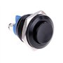 CENPEK 2 pièces 16mm 5/8 Pouces Haut Rond en métal Noir Interrupteur à Bouton-Poussoir momentané 1NO SPST 3A/12-250V pour Interr