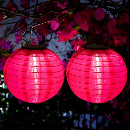 NAVESO 2 Pièce 20cm Lampion Solaire Exterieur