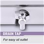 MOOTACO Friteuse électrique Inox 16L Professionnelle Commerciale,3000W Acier Inoxydable Friteuse avec robinet