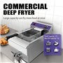 MOOTACO Friteuse électrique Inox 16L Professionnelle Commerciale,3000W Acier Inoxydable Friteuse avec robinet