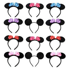 12 Pcs Oreilles Souris Noire