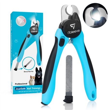 iToleeve Coupe Ongles pour Chiens avec Lumière LED