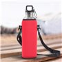 MOUMOUTEN Porte Bouteille Bandouliere, Sac Porte Bouteille Isotherme Couvercle Isolé pour Bouteille d'eau 1L, Pochette Transport