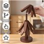 Dessous De Plat en Bois pour Plats Chauds, Lot De 3 Dessous De Verre en Forme d'arbre, Dessous De Verre Pliable en Bois, pour As