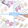 SamHeng 20 Pièces Tulipe Trombones, 35mm Métal Trombones de Bureau Forme de Fleur Marque-page Clips Mémo Pinces à Papier pour Éc