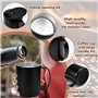 HWSWSH 400ml Tasse à Cafe Isolée en Acier Inoxydable, Tasse à Café Expresso à Double Paroi avec Couvercle Coulissant et Poignée,