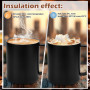 HWSWSH 400ml Tasse à Cafe Isolée en Acier Inoxydable, Tasse à Café Expresso à Double Paroi avec Couvercle Coulissant et Poignée,