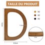 Kleemeiero 6PCS Poignées de Sac en Bois Anse pour Sac à Main Poignée en Bois pour Bricolage à la Main Poignées de Sac à Main en 