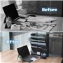 HIHOBDAY Porte-revue Mural de bureau à 6 Niveaux, Porte-documents Mural en Maille Métallique, A4 Dossiers Rangement Bureau, Jour