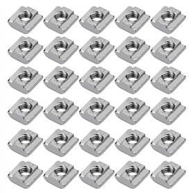 HongBoom 50PCS Ecrous en T Coulissant Norme Européenne 30-M8 Écrous T-Slot Acier Carbone Argent éCrou à Rainure en T Coulissant