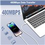 Câble USB C vers Lightning 2M[Certifié Apple MFi], Câble iPhone USB C 2M Long Cable Lightning Chargeur Charge Rapide Cordon Fil 
