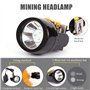 Lampe frontale étanche et antiexplosion pour minage - Rechargeable - 1 + 6 LED - Jaune