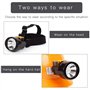 Lampe frontale étanche et antiexplosion pour minage - Rechargeable - 1 + 6 LED - Jaune