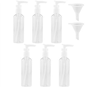 HXMJIED Lot de 6 flacons de voyage transparents avec pompe de 100 ml