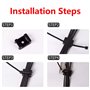 100 Set Attaches de Câble de Fixation Nylon Noir Double Serre-Câbles 100 x 2,5 mm Serre-Câbles Électriques avec 100 Pcs Embase a