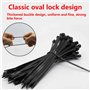 100 Set Attaches de Câble de Fixation Nylon Noir Double Serre-Câbles 100 x 2,5 mm Serre-Câbles Électriques avec 100 Pcs Embase a