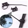 100 Set Attaches de Câble de Fixation Nylon Noir Double Serre-Câbles 100 x 2,5 mm Serre-Câbles Électriques avec 100 Pcs Embase a