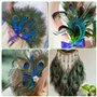 Lot de 20 plumes de paon, décoration de plumes de paon, 25 cm de long, plumes de paon pour travaux manuels, peuvent être utilisé