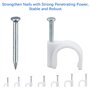 700 Pièces Clips de Cable Assortiment, Attache Cable Rond avec Clou, Cavalier Cable Electrique Blanc pour Fixation de Câble de B
