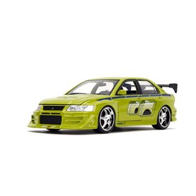 Jada Toys 99788 Fast & Furious Brian's 2002 Mitsubishi Lancer Evo VII Voiture Tuning à l'échelle 1/24 avec Spoiler