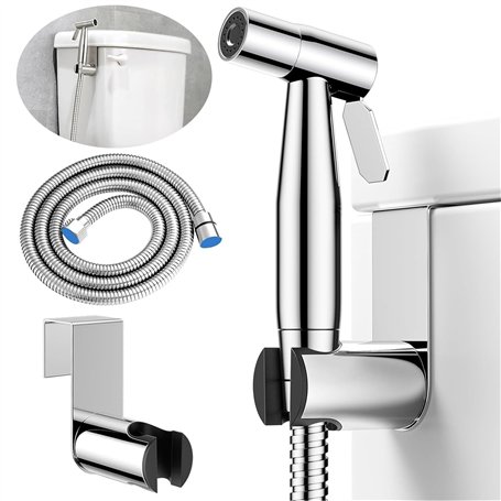 Douchette WC Toilette Douchette WC kit Complet Pulvérisateur de Toilettes Pommeau de Douche pour Evier Tuyau Antidéflagrant Cryp