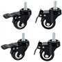 Onerbuy Lot de 4 roulettes pivotantes robustes avec freins, roues de rechange pour remorque industrielle, meubles de maison, tab