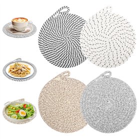 4 Pièces Dessous de Plat en Fil de Coton
