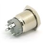 DollaTek 2Pcs 16mm 10A interrupteur momentané interrupteur à bouton-poussoir 12V dc oeil angulaire LED interrupteur rond en acie