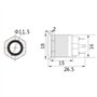 DollaTek 2Pcs 16mm 10A interrupteur momentané interrupteur à bouton-poussoir 12V dc oeil angulaire LED interrupteur rond en acie