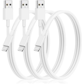 Lot de 3 pour [Apple MFi] Câble de charge iPhone 3 pieds Lightning vers USB - 3 pieds iPhone Câble de charge USB pour Appe iPhon