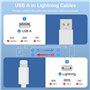 Lot de 3 pour [Apple MFi] Câble de charge iPhone 3 pieds Lightning vers USB - 3 pieds iPhone Câble de charge USB pour Appe iPhon