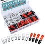InduSKY 240Pcs Cosse à Sertir Kit Comprendre 120Pcs Trou de Boulon en Cuivre Étamé Anneau à Sertir Bornes de Batterie Connecteur