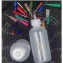 Lot de flacons applicateurs de 50 ml avec 21 aiguilles de distribution pour loisirs créatifs, peinture acrylique, huile, artisan