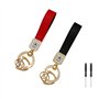 2pcs Porte Clé Voiture en Cuir