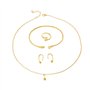 TTPSRY Ensemble de Bijoux pour Femmes Parure Goutte d'Eau avec des Lignes Très Fines Boucles d'Oreilles Collier Bracelet en Form