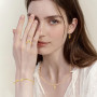 TTPSRY Ensemble de Bijoux pour Femmes Parure Goutte d'Eau avec des Lignes Très Fines Boucles d'Oreilles Collier Bracelet en Form
