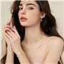 TTPSRY Ensemble de Bijoux pour Femmes Parure Goutte d'Eau avec des Lignes Très Fines Boucles d'Oreilles Collier Bracelet en Form