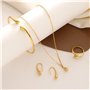 TTPSRY Ensemble de Bijoux pour Femmes Parure Goutte d'Eau avec des Lignes Très Fines Boucles d'Oreilles Collier Bracelet en Form