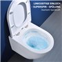 HOMELODY WC suspendu sans bord - Économise de l'eau - Nano-vernis hygiénique - 360° - Monotrou Superspin - Silencieux - Abattant
