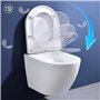 HOMELODY WC suspendu sans bord - Économise de l'eau - Nano-vernis hygiénique - 360° - Monotrou Superspin - Silencieux - Abattant