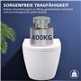 HOMELODY WC suspendu sans bord - Économise de l'eau - Nano-vernis hygiénique - 360° - Monotrou Superspin - Silencieux - Abattant