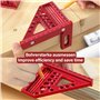 Luziyun Équerre 3D Multi-Angle Menuisier en Alliage d'Aluminium 22,5-90°, avec Goupilles Cachées et Marqueur de Perçage pour Cha