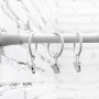 Lot de 25 anneaux de suspension blancs avec clips – Anneaux de draperie pour tringles à rideaux et cintres de douche